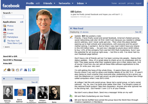 Билл Гейтс в Facebook